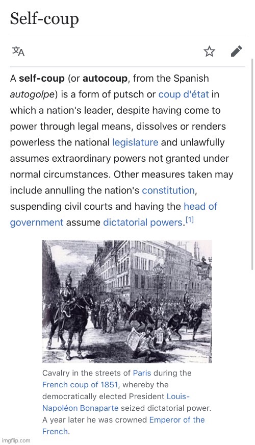 Apropos of nothing: the definition of “self-coup.” | image tagged in self-coup,definition,coup,historical meme,history,2020 elections | made w/ Imgflip meme maker
