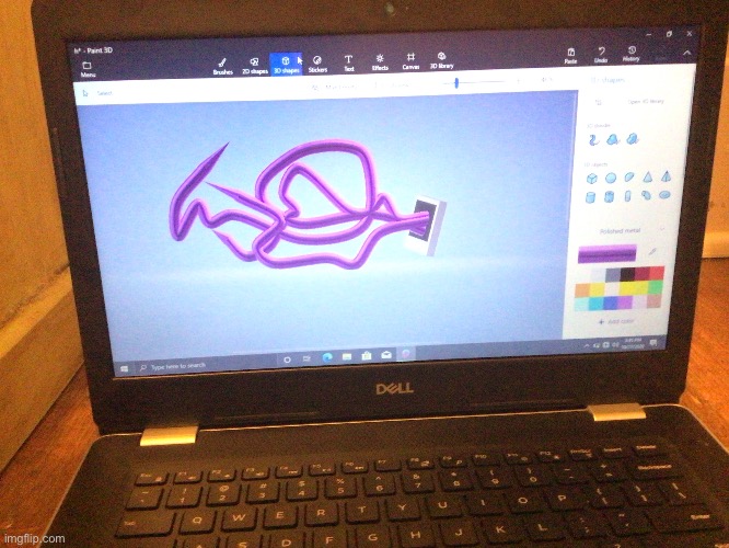 Not so sure if 3D art counts as a drawing but here’s this | made w/ Imgflip meme maker