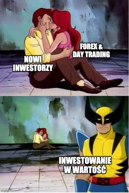 Sad wolverine left out of party | FOREX & DAY TRADING; NOWI INWESTORZY; INWESTOWANIE W WARTOŚĆ | image tagged in sad wolverine left out of party,invest,poland | made w/ Imgflip meme maker