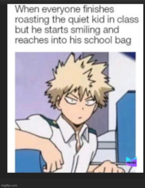 i found this on the interweb and i wanted to share | image tagged in mha,my hero academia,bakugo,wtf,stop reading the tags,stop | made w/ Imgflip meme maker