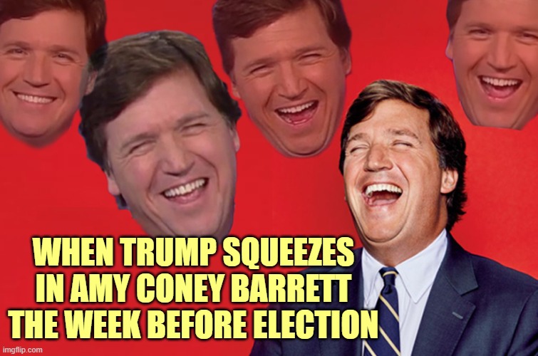 Elections have consequences, so suck it up Buttercup. | WHEN TRUMP SQUEEZES IN AMY CONEY BARRETT THE WEEK BEFORE ELECTION | image tagged in acb,trump,scotus | made w/ Imgflip meme maker