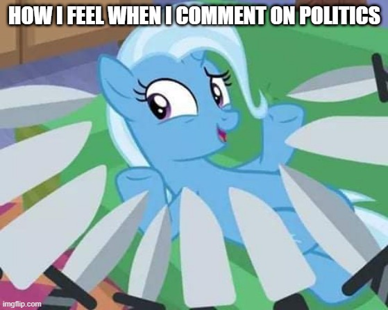 Comenting on politics | HOW I FEEL WHEN I COMMENT ON POLITICS | image tagged in politics | made w/ Imgflip meme maker