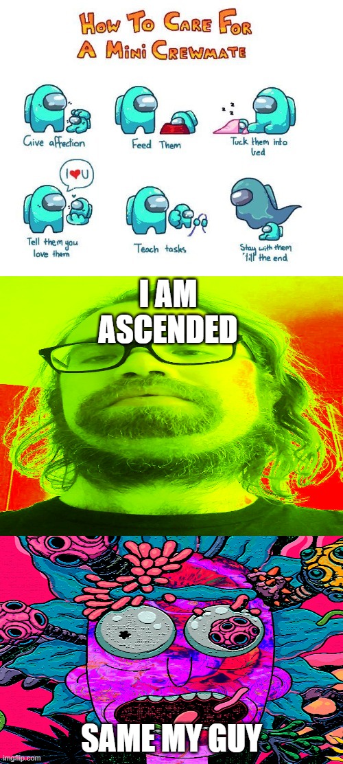 ascended guys | I AM ASCENDED; SAME MY GUY | image tagged in funny memes,funny,memes,meme | made w/ Imgflip meme maker