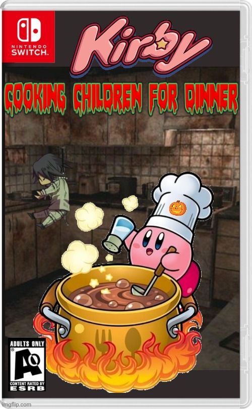 SOLENT STEW | image tagged in kirby,spooktober,nintendo switch,halloween,cooking,fake switch games | made w/ Imgflip meme maker