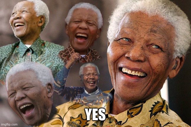 Mandela Laughing in Quarantine | YES | image tagged in mandela laughing in quarantine | made w/ Imgflip meme maker