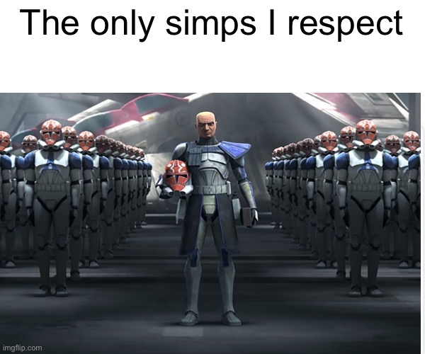 R.I.P. 332nd | The only simps I respect | image tagged in clone trooper,respect | made w/ Imgflip meme maker
