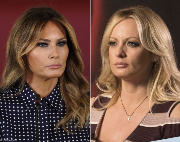 Melania Trump and Stormy Daniels each accusing the other of being hookers. (And who is more right?) | image tagged in hookers,stormy daniels,melania trump | made w/ Imgflip meme maker
