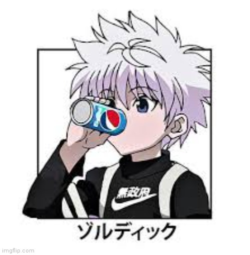 pepsi killua | image tagged in pepsi killua | made w/ Imgflip meme maker