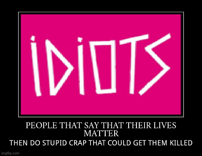 IDIOTS | image tagged in stupid people,blm,morons,racists,criminals | made w/ Imgflip meme maker