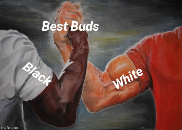 Epic Handshake | Best Buds; Black; White | image tagged in memes,epic handshake | made w/ Imgflip meme maker