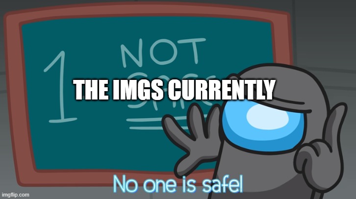 No one is safe | THE IMGS CURRENTLY | image tagged in no one is safe | made w/ Imgflip meme maker