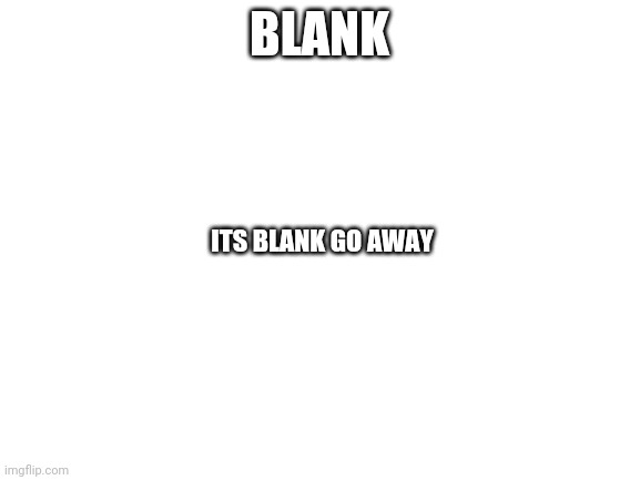 Blank White Template | BLANK; ITS BLANK GO AWAY | image tagged in blank white template | made w/ Imgflip meme maker