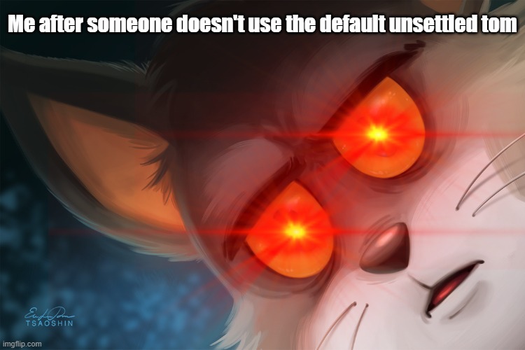 Me after someone doesn't use the default unsettled tom | image tagged in unsettled tom | made w/ Imgflip meme maker