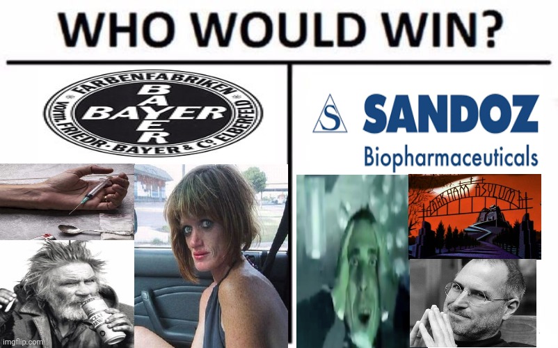 -Caugh syrup vs. smallest liquid substance drop on tongue from pipette. | image tagged in memes,who would win,acid kicks in morpheus,heroin,big pharma,death battle | made w/ Imgflip meme maker