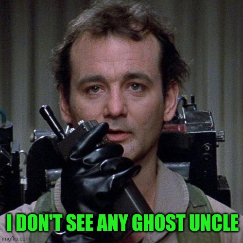 Ghostbusters  | I DON'T SEE ANY GHOST UNCLE | image tagged in ghostbusters | made w/ Imgflip meme maker