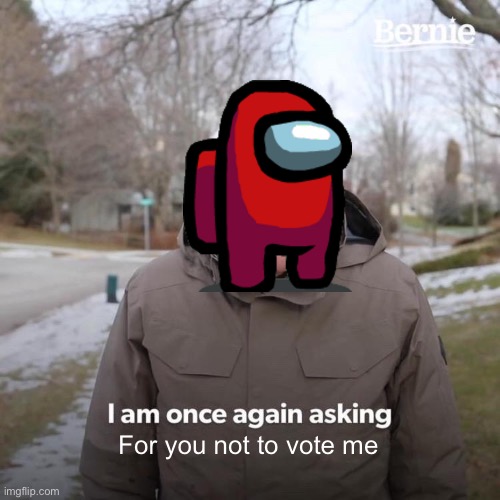 Bernie I Am Once Again Asking For Your Support | For you not to vote me | image tagged in memes,bernie i am once again asking for your support | made w/ Imgflip meme maker