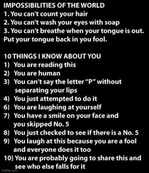 10 things I know about you | image tagged in funny,fun | made w/ Imgflip meme maker