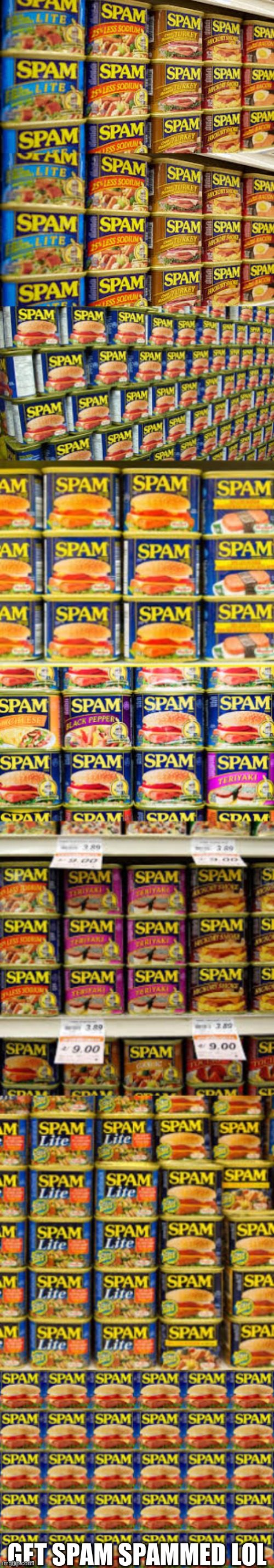 GET SPAM SPAMMED LOL | image tagged in spam | made w/ Imgflip meme maker