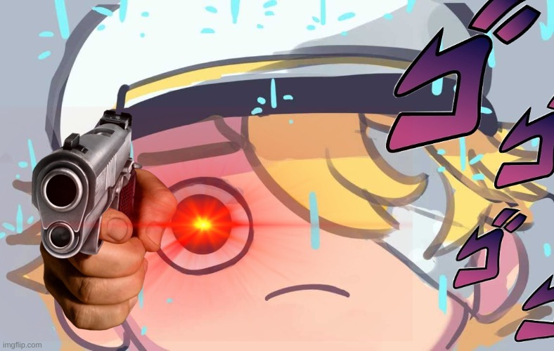 oliver with a gun | image tagged in vocaloid | made w/ Imgflip meme maker