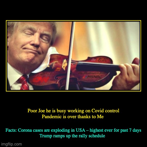 Paris is burning and Niro is playing the fiddle | image tagged in donald trump,usa,covid-19,cool joe biden | made w/ Imgflip demotivational maker