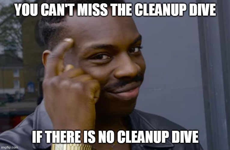 You can't dive | YOU CAN'T MISS THE CLEANUP DIVE; IF THERE IS NO CLEANUP DIVE | image tagged in you can't if you don't | made w/ Imgflip meme maker