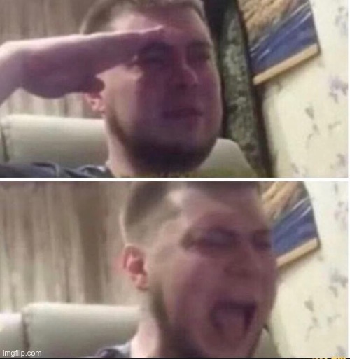 Crying salute | image tagged in crying salute,memes,rip | made w/ Imgflip meme maker