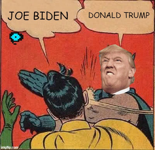 Batman Slapping Robin | JOE BIDEN; DONALD TRUMP | image tagged in memes,batman slapping robin | made w/ Imgflip meme maker