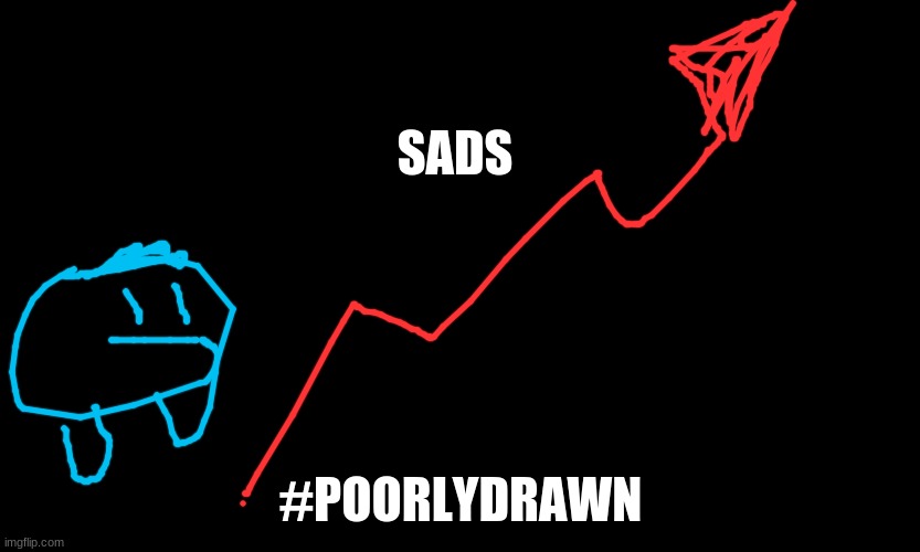 Not stonks | SADS #POORLYDRAWN | image tagged in not stonks | made w/ Imgflip meme maker