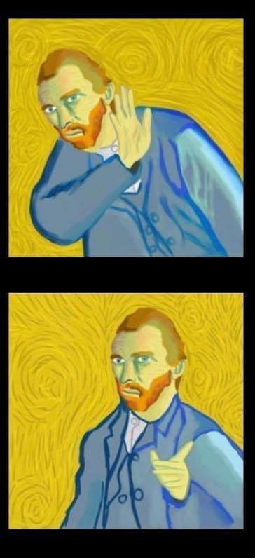 High Quality Van Gogh Hotline bling left 1/2 Blank Meme Template