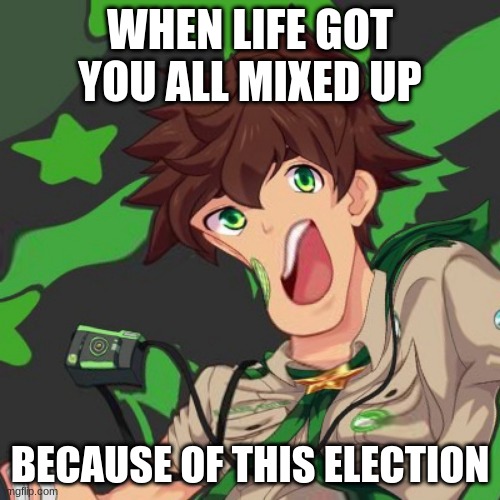 WHEN LIFE GOT YOU ALL MIXED UP; BECAUSE OF THIS ELECTION | image tagged in excuse me what the heck | made w/ Imgflip meme maker