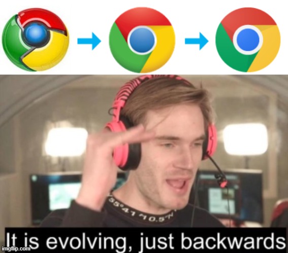 chrome icons | image tagged in it is evolving just backwards,chrome,google chrome,icon,icons | made w/ Imgflip meme maker