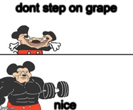 Buff Mokey | dont step on grape nice | image tagged in buff mokey | made w/ Imgflip meme maker