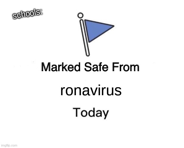Marked Safe From Meme | ronavirus schools: | image tagged in memes,marked safe from | made w/ Imgflip meme maker