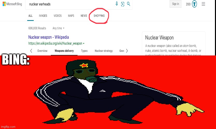 My day be so fine       Then Boom, NUCLEAR WAR | BING: | image tagged in nuclear war,nuclear bomb,slav | made w/ Imgflip meme maker