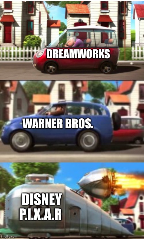 Despicable me car | DREAMWORKS; WARNER BROS. DISNEY P.I.X.A.R | image tagged in despicable me car,disney,pixar,dreamworks,warner bros | made w/ Imgflip meme maker