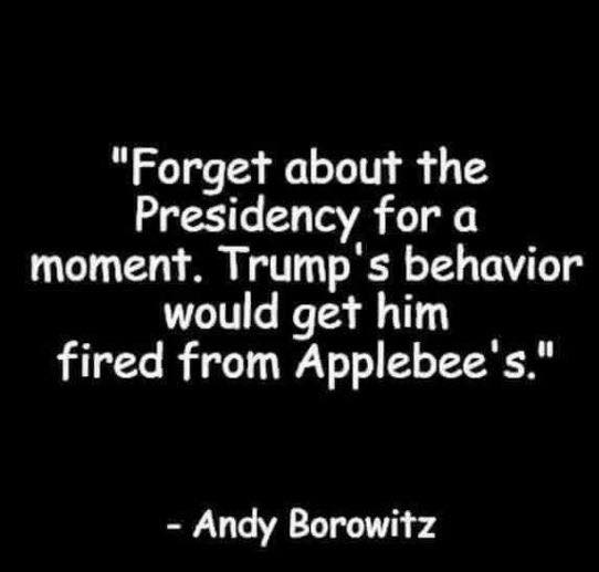 Trump's behavior Applebee's Blank Meme Template