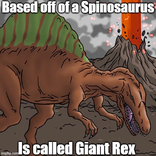 Misleading monster name 2 | Based off of a Spinosaurus; Is called Giant Rex | image tagged in yugioh | made w/ Imgflip meme maker