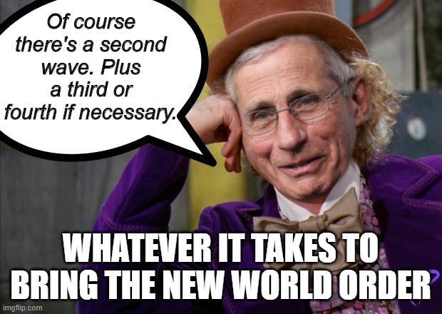 Willy Fauci's Wuhan Virus Factory | Of course there's a second wave. Plus a third or fourth if necessary. WHATEVER IT TAKES TO BRING THE NEW WORLD ORDER | image tagged in covid-19,nwo police state,fauci | made w/ Imgflip meme maker