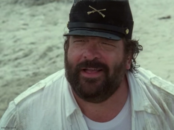 Bud Spencer | image tagged in funny,movie,smile,hat,beard,beach | made w/ Imgflip meme maker
