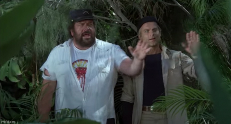 Hi everybody | image tagged in waving,hello,two guys,bud spencer,terence hill,welcome | made w/ Imgflip meme maker