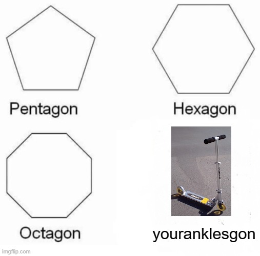 These things hurt so much if you caught your ankles on them while doing tricks | youranklesgon | image tagged in memes,pentagon hexagon octagon | made w/ Imgflip meme maker