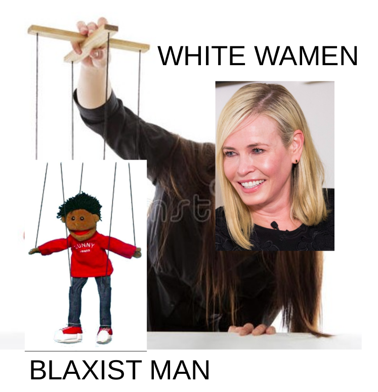 High Quality White Wamen Blaxist Man Blank Meme Template