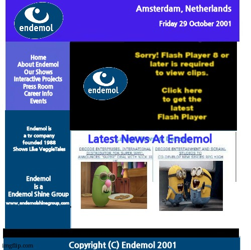 High Quality Endemol Website (2001-2005) (DECODE Entertainment Inc. Style) Blank Meme Template