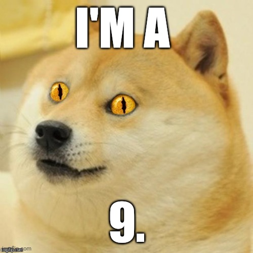 Doge Snake Eyes | I'M A 9. | image tagged in doge snake eyes | made w/ Imgflip meme maker