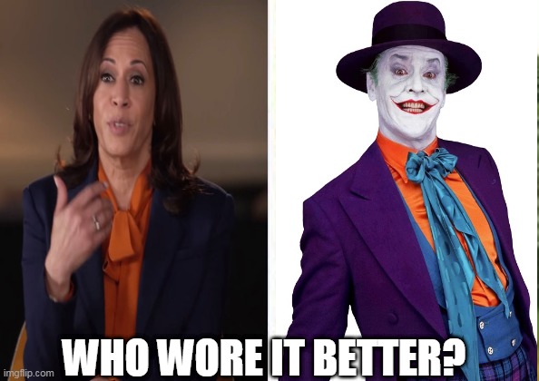 They both laugh Maniacally |  WHO WORE IT BETTER? | image tagged in kamala harris,the joker,election 2020 | made w/ Imgflip meme maker