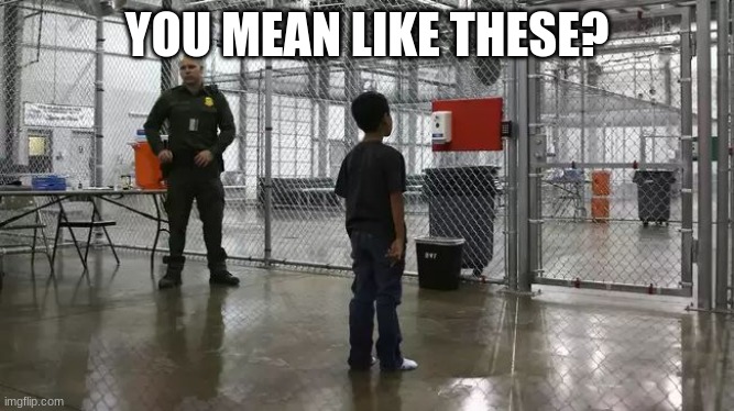 ICE detention center | YOU MEAN LIKE THESE? | image tagged in ice detention center | made w/ Imgflip meme maker