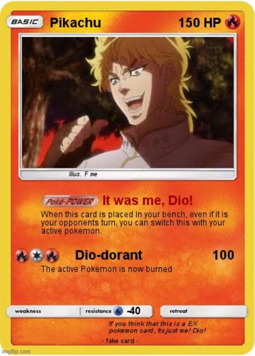 Dio Branded Card | made w/ Imgflip meme maker
