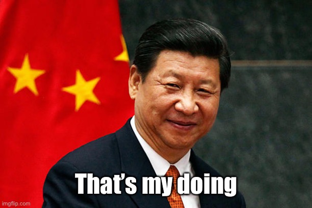 Xi Jinping | That’s my doing | image tagged in xi jinping | made w/ Imgflip meme maker