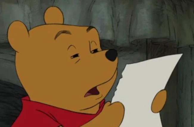 confused winnie reading paper Blank Meme Template