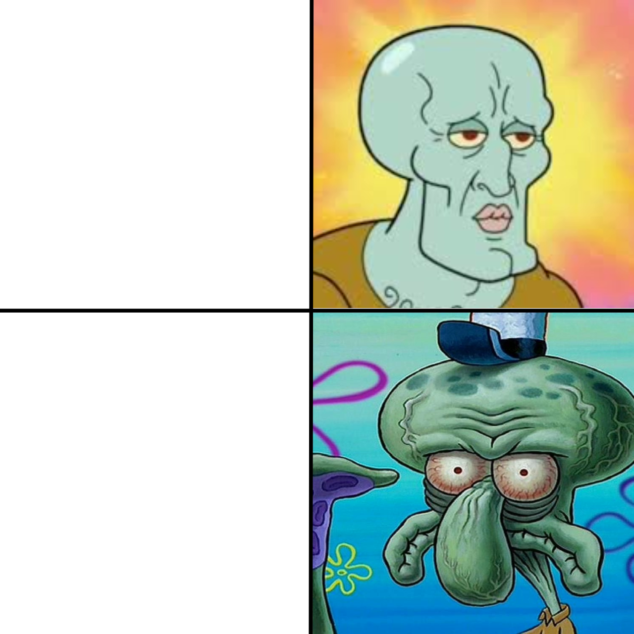 Squidward meme templates